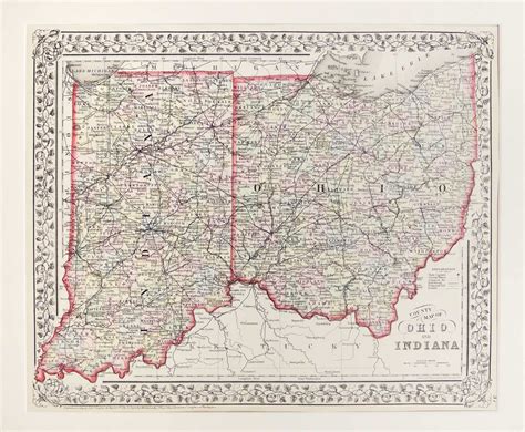 Map of Ohio and Indiana
