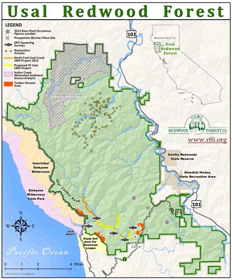 Map of Redwoods in California