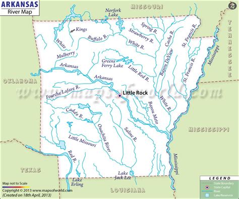 Map of Rivers in Arkansas