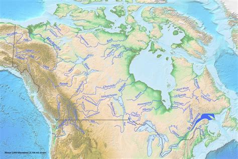 Map Of Rivers In Canada