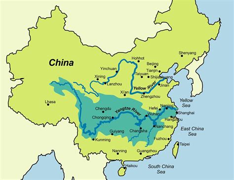 Map of Rivers in China