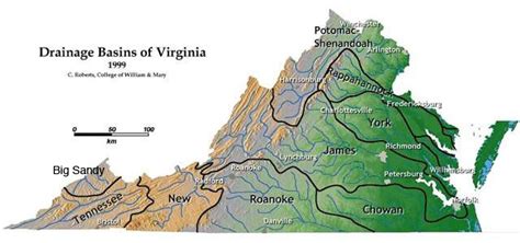 Map of Rivers in Virginia