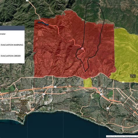 Map of Santa Barbara Fires