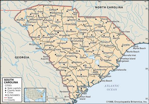 Map of South Carolina Coast