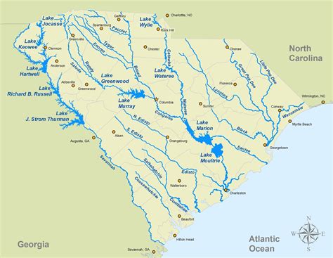 Map Of South Carolina Lakes