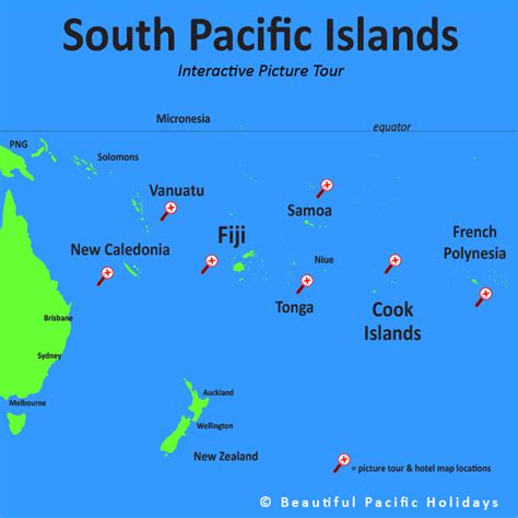 Map of South Pacific Islands