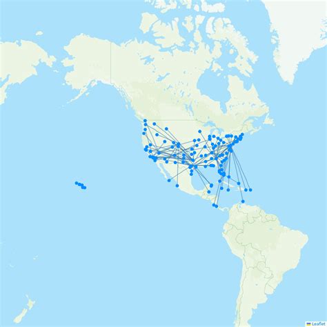 Map of Southwest Airlines Destinations