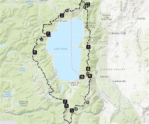 Map of Tahoe Rim Trail