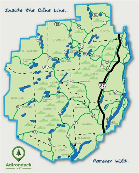 Map of the Adirondack Park