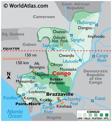 Map of the Congo in Africa