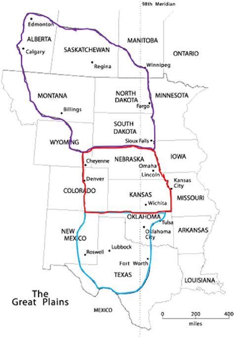 Map of the Great Plains