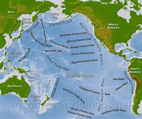 Map of the Pacific Ocean