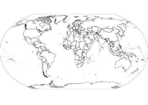 Map Of The World Black And White