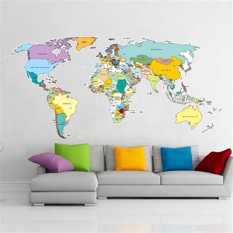 Map Of The World Wall Decal