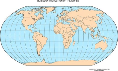 Map of the world with latitude and longitude