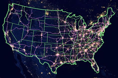 Map of the US at Night