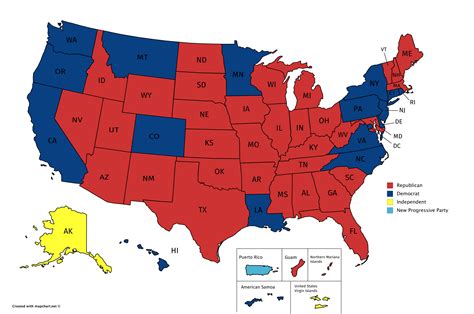Map of US political parties