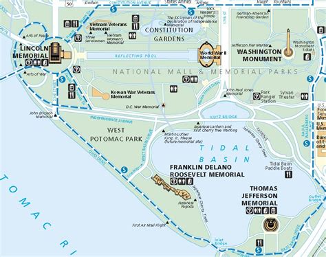 Map of Washington DC Monuments