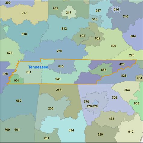 Map of TN Zip Codes