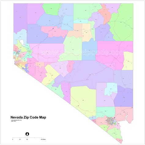 Nevada Map with Zip Codes