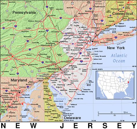 New Jersey and New York Map