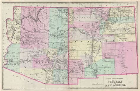 Map of New Mexico and Arizona