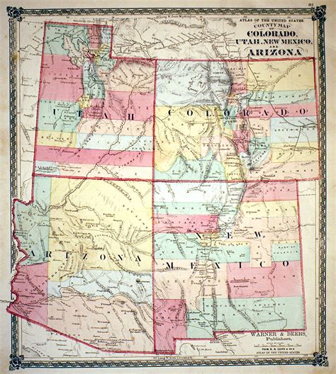 New Mexico and Colorado map
