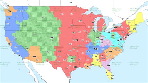 MAP for NFL Week 2 TV Map