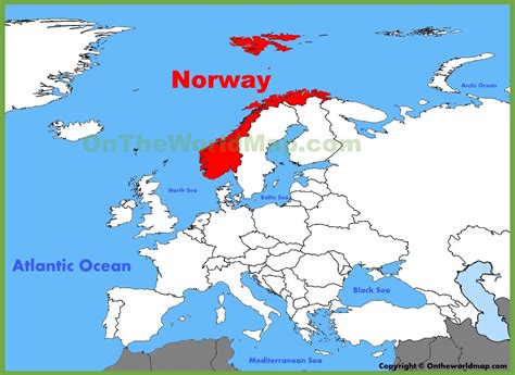 Norway in Map of Europe