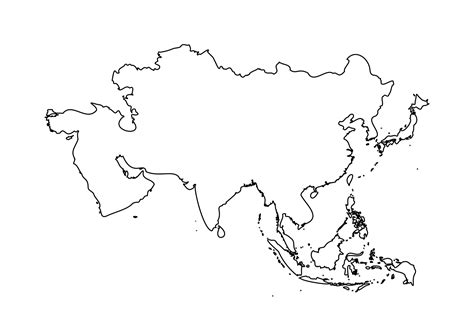 Out Line Map Of Asia