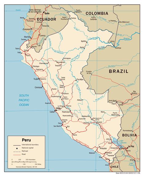 Peru Map in South America