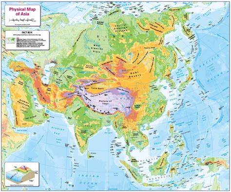 Physical Feature Map of Asia