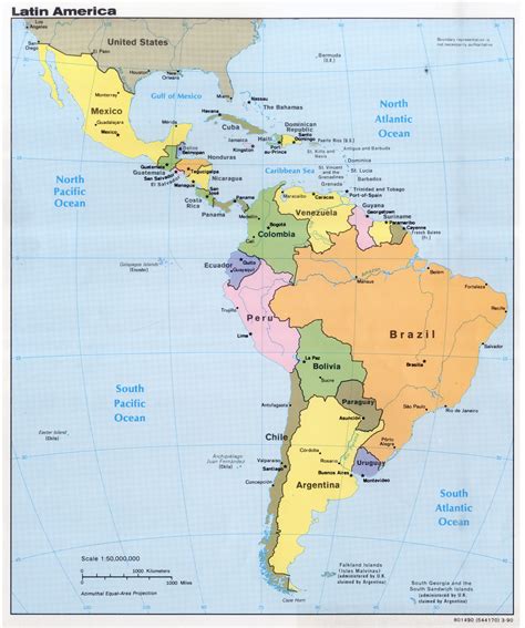 Political Map of Latin America