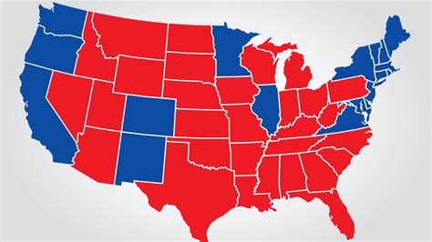 Red and blue state map