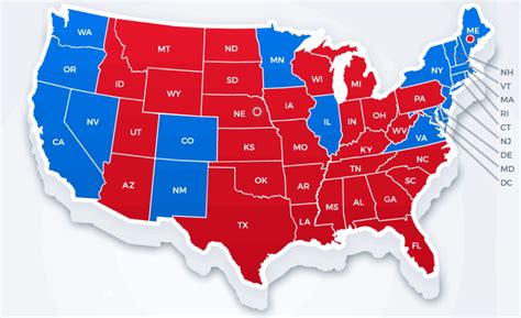 Red and blue state map