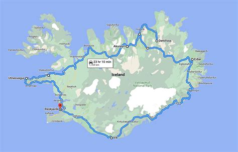 Ring Road Map of Iceland