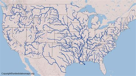 US Map with rivers