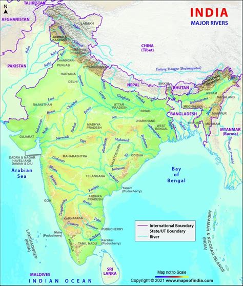 Rivers of India in Map