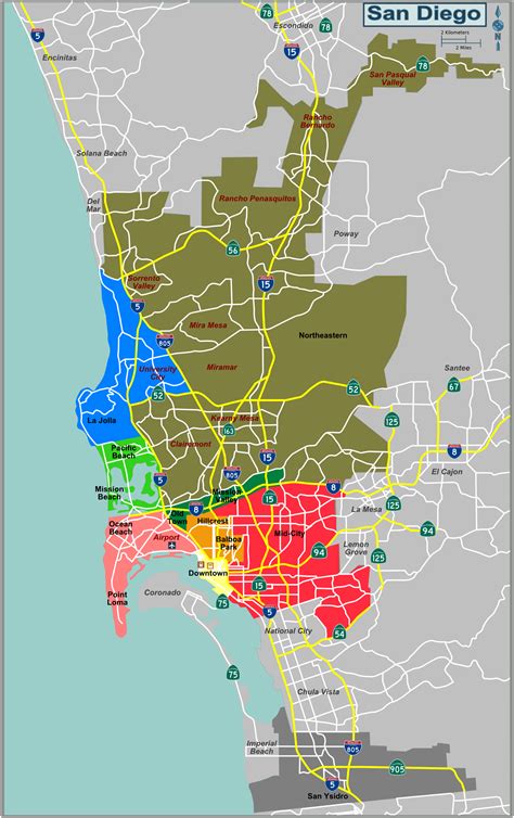 San Diego Map of Cities