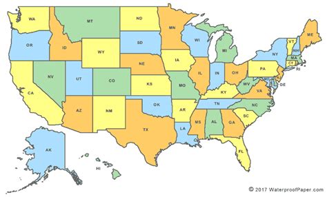 A Simple Map of the United States