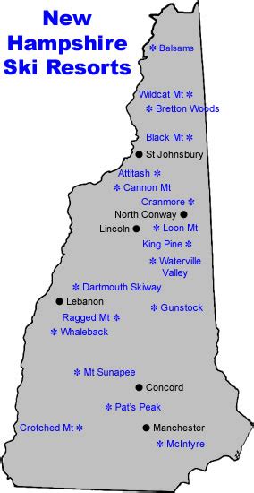 Ski Resort Map in New Hampshire
