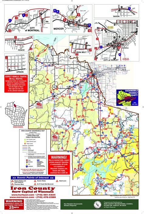 Snowmobile Trails in Wisconsin Map