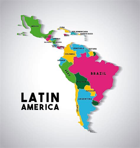 Map of South America in world map