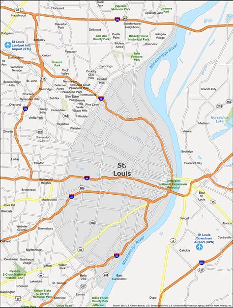 map of St. Louis