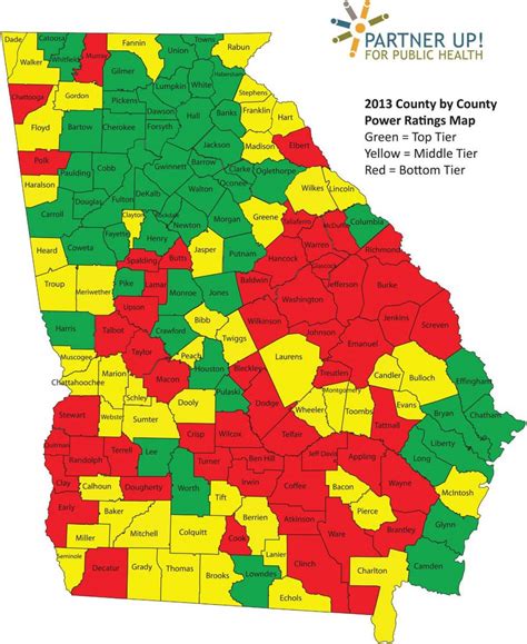 State of Georgia Map with Counties