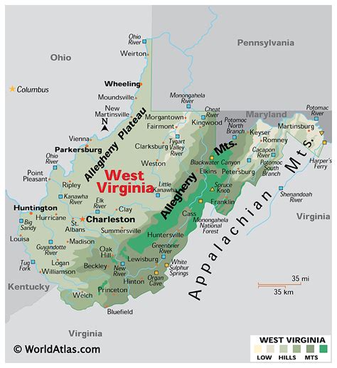 United States Map West Virginia