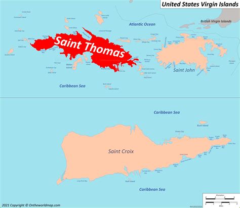 US Virgin Islands Map St Thomas