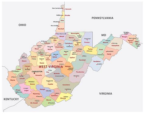 Virginia and West Virginia Map