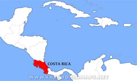 Costa Rica on World Map