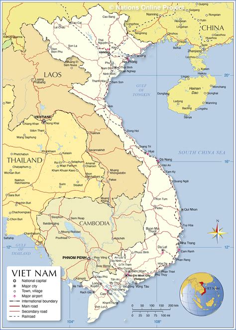 Map showing Vietnam